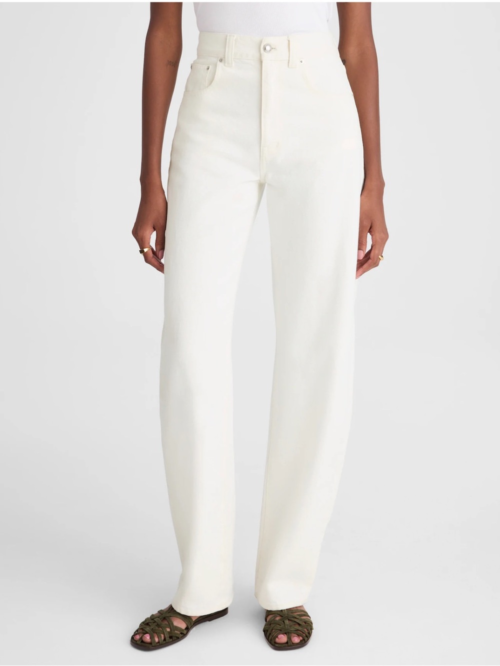 Madewell Balloon Jeans NWT Size 32 Winter White High Rise Barrel Leg Full Length